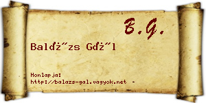 Balázs Gál névjegykártya